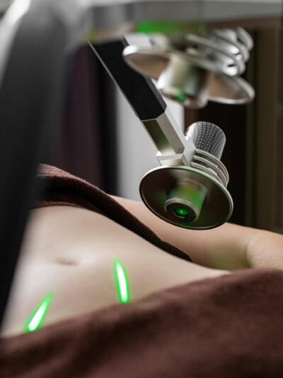 Doctor performing laser eye surgery with precision optics